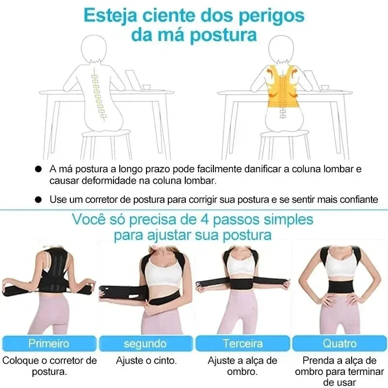 Adjustable Back Straightener Support Belt, Breathable Posture Corrector Reduce Slouch Pain for Office Sports Daily Use