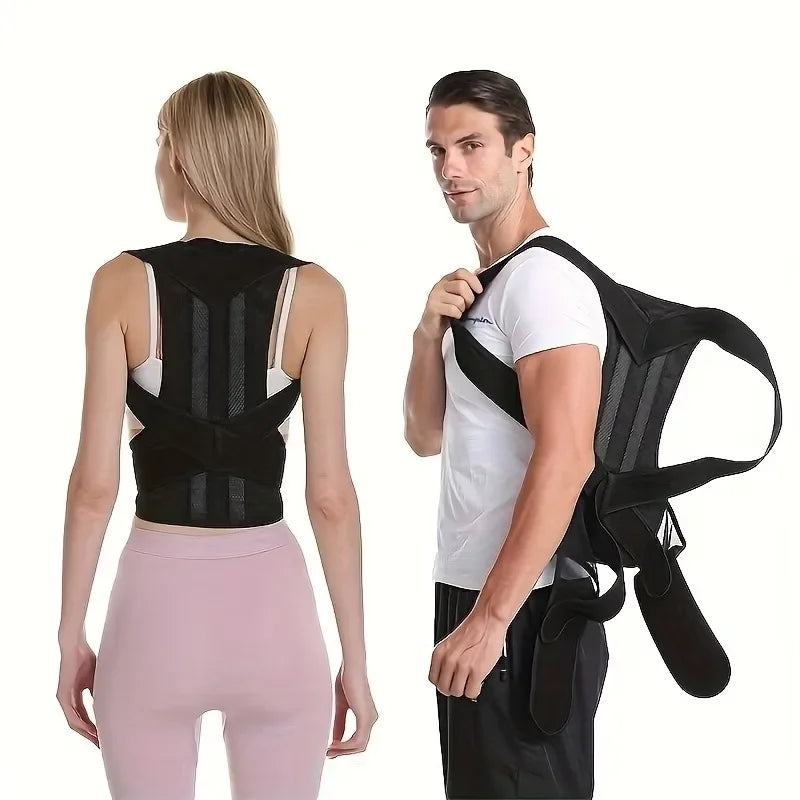 Adjustable Back Straightener Support Belt, Breathable Posture Corrector Reduce Slouch Pain for Office Sports Daily Use
