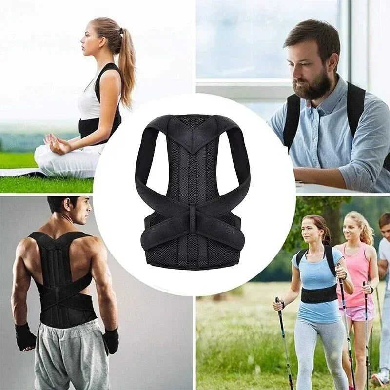 Adjustable Back Straightener Support Belt, Breathable Posture Corrector Reduce Slouch Pain for Office Sports Daily Use